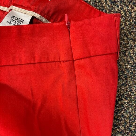 Dalia collection Fire engine‎ red side zip flat front cropped pants - Picture 3 of 6